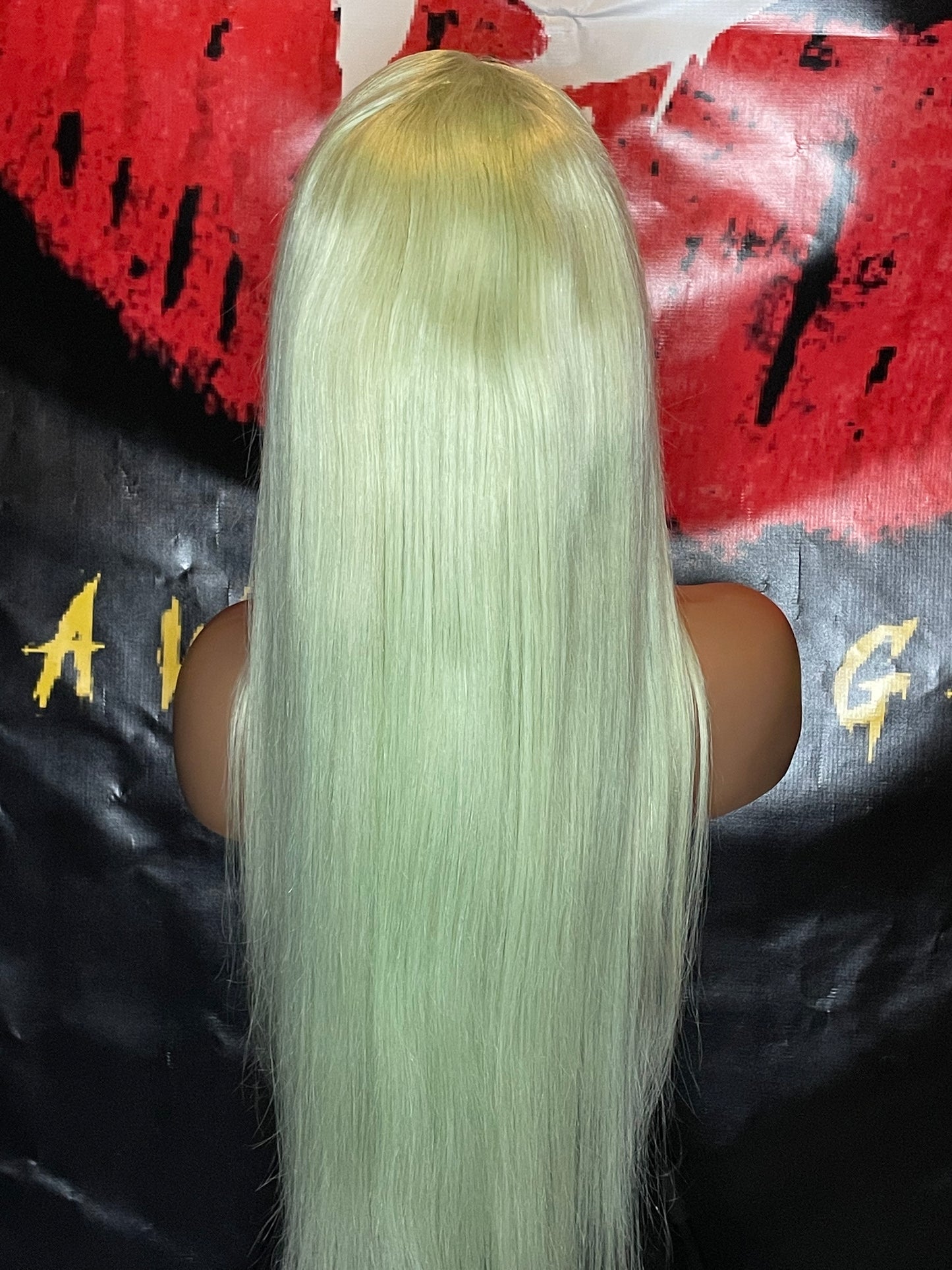 Pastel Green 28" Straight 13x4 Frontal Lace Wig